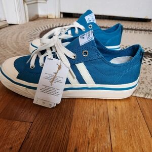 Adidas Nizza Teal and White Sneakers